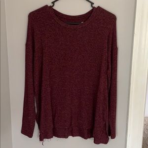 American Eagle Maroon Plush Sweater